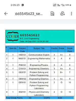 CGPA Calculator+Cloud Storage android App screenshot 1